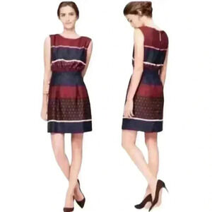 LOFT Striped Sleeveless Fit & Flare Dress Size 8